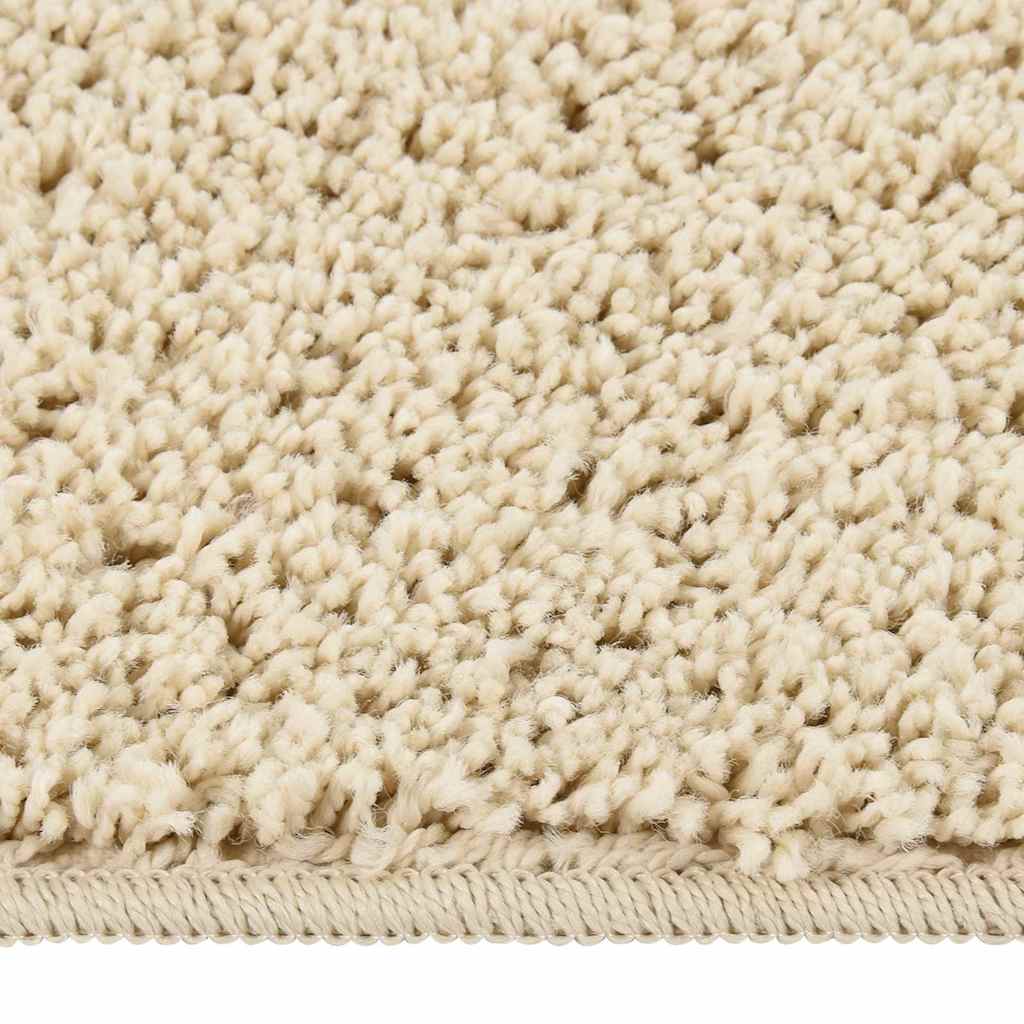Shaggy Rug Cream 80x150 cm Anti Slip