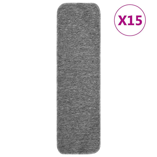 Stair Mat | Set of 15 | Grey | 100% Polypropylene | 75 x 20 cm