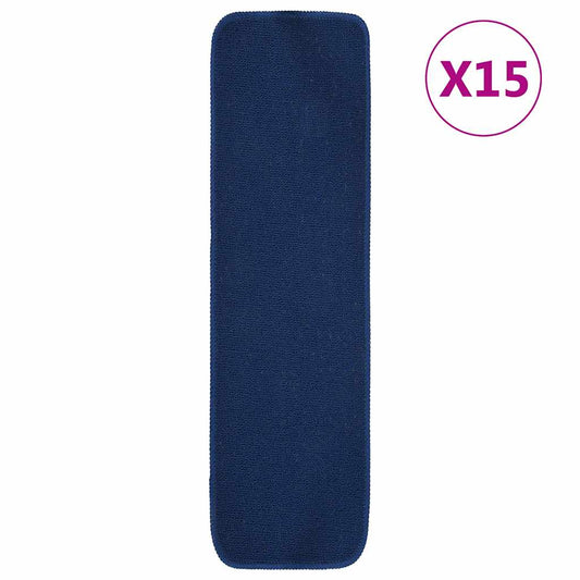 Stair Mat | Set of 15 | Navy blue | 100% Polypropylene | 75 x 20 cm