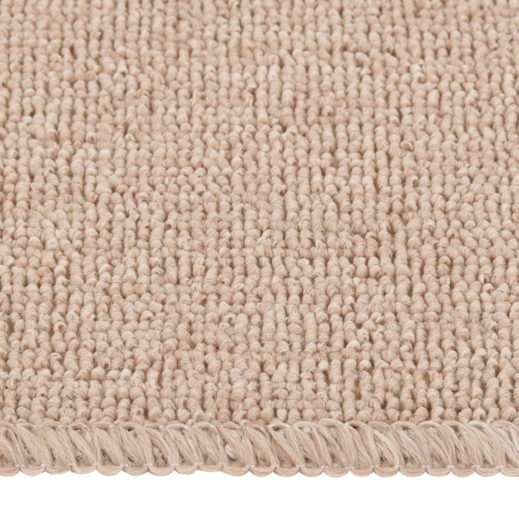 Anti Slip Stair Mats 15 pcs 75x20 cm Beige Rectangular
