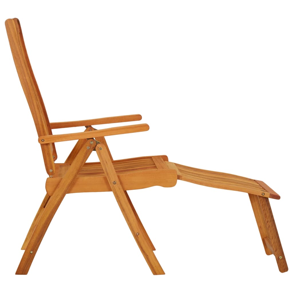 Folding Patio Chairs with Footrests 2 pcs Solid Wood Eucalyptus