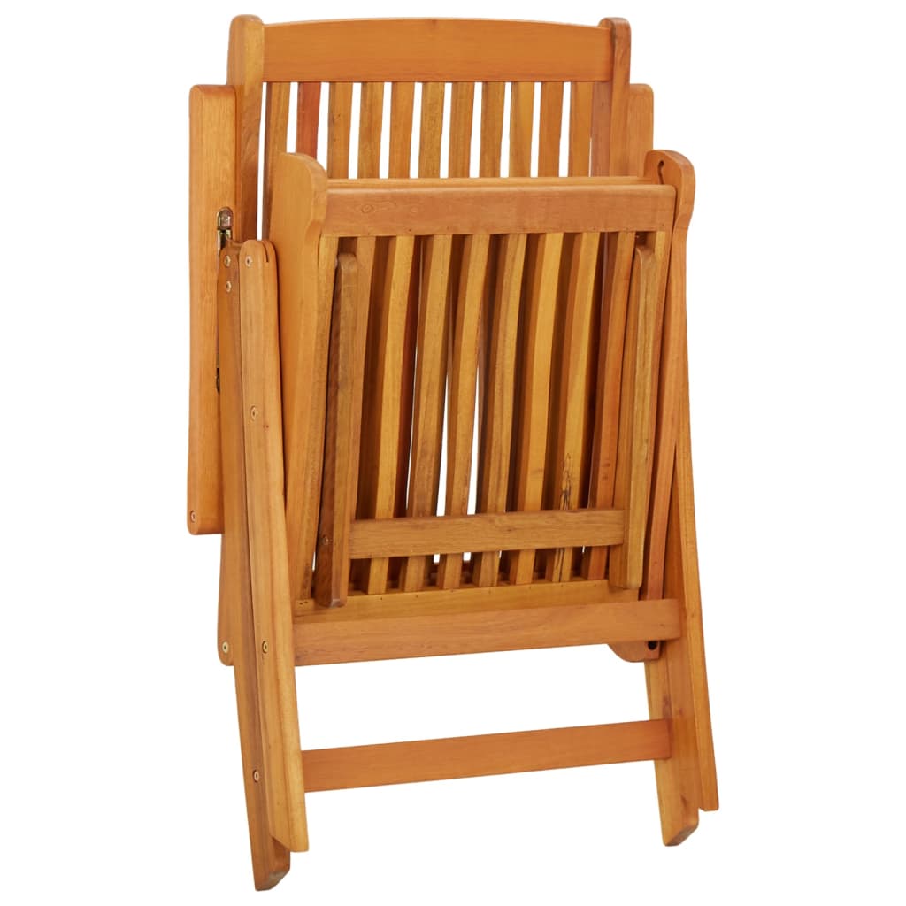 Folding Patio Chairs with Footrests 2 pcs Solid Wood Eucalyptus