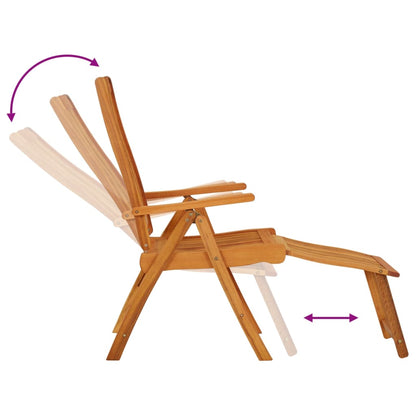 Folding Patio Chairs with Footrests 2 pcs Solid Wood Eucalyptus