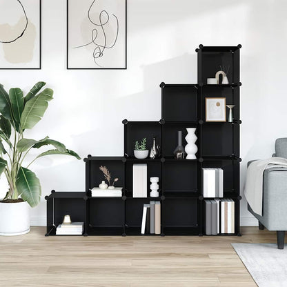 Storage Cube Organiser | Black | PP Plastic | 155 x 32 x 153.5 cm