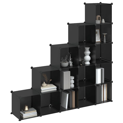 Storage Cube Organiser | Black | PP Plastic | 155 x 32 x 153.5 cm