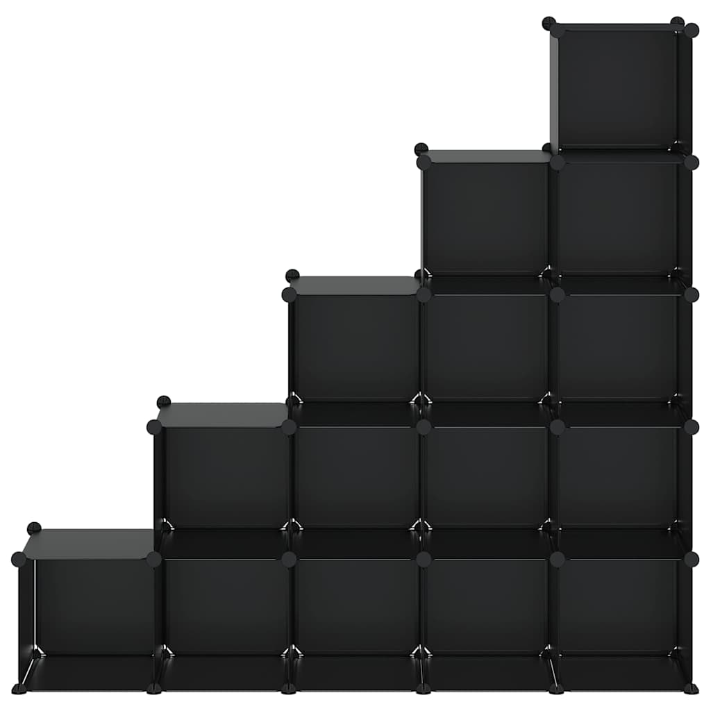 Storage Cube Organiser | Black | PP Plastic | 155 x 32 x 153.5 cm