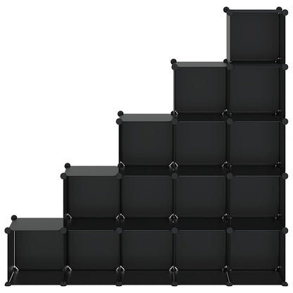 Storage Cube Organiser | Black | PP Plastic | 155 x 32 x 153.5 cm