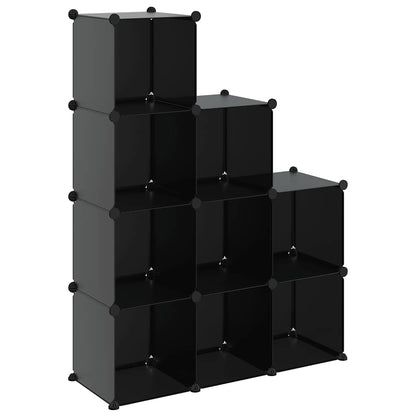 Storage Cube Organiser with 9 Cubes Black PP