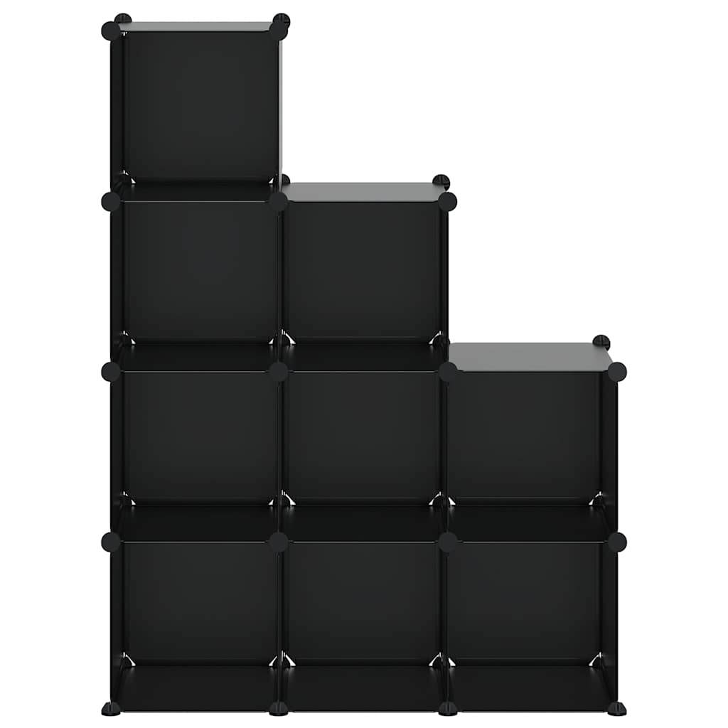 Storage Cube Organiser with 9 Cubes Black PP