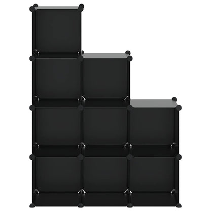 Storage Cube Organiser with 9 Cubes Black PP