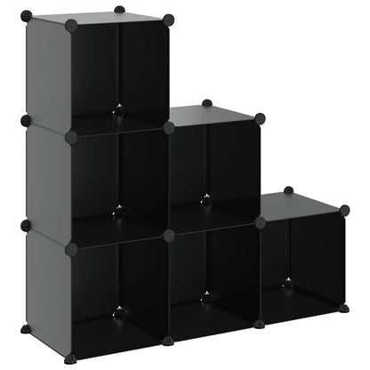 Storage Cube Organiser | Black | PP Plastic, Steel | Medium | Stackable