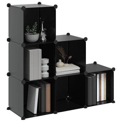 Storage Cube Organiser | Black | PP Plastic, Steel | Medium | Stackable