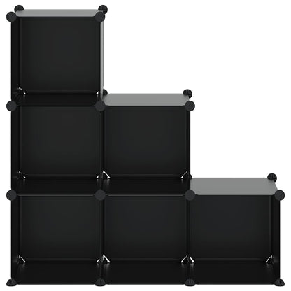 Storage Cube Organiser | Black | PP Plastic, Steel | Medium | Stackable