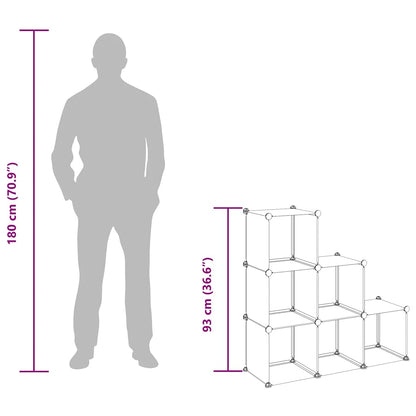 Storage Cube Organiser | Black | PP Plastic, Steel | Medium | Stackable