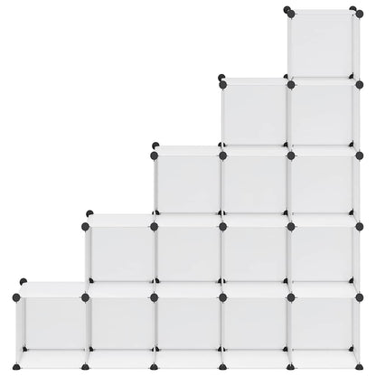 Storage Cube Organiser with 15 Cubes Transparent PP