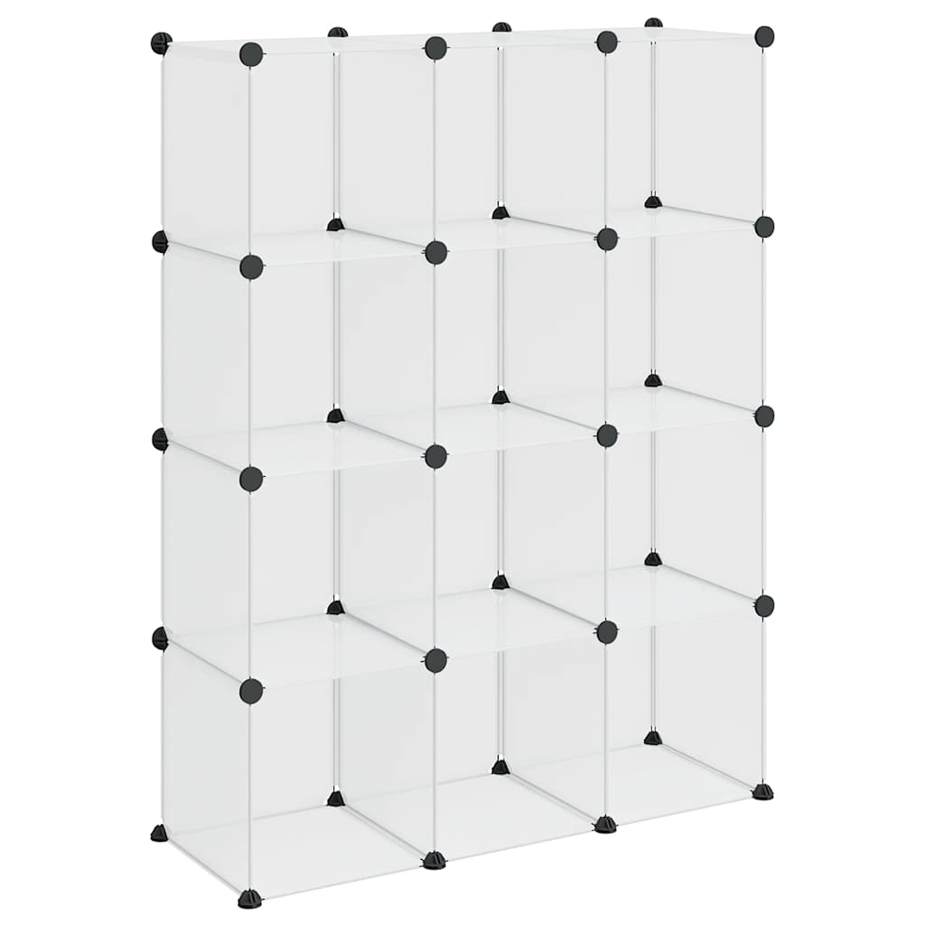 Storage Cube Organiser with 12 Cubes Transparent PP