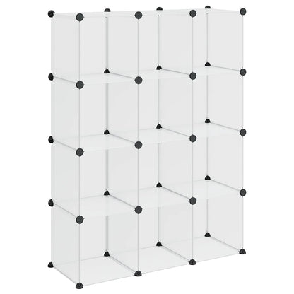 Storage Cube Organiser with 12 Cubes Transparent PP