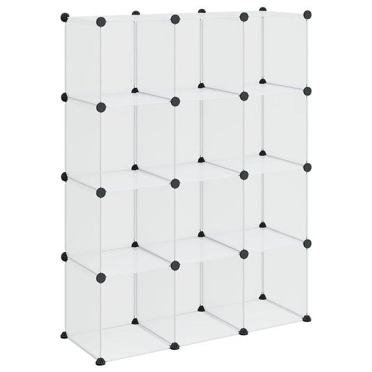 Storage Cube Organiser with 12 Cubes Transparent PP
