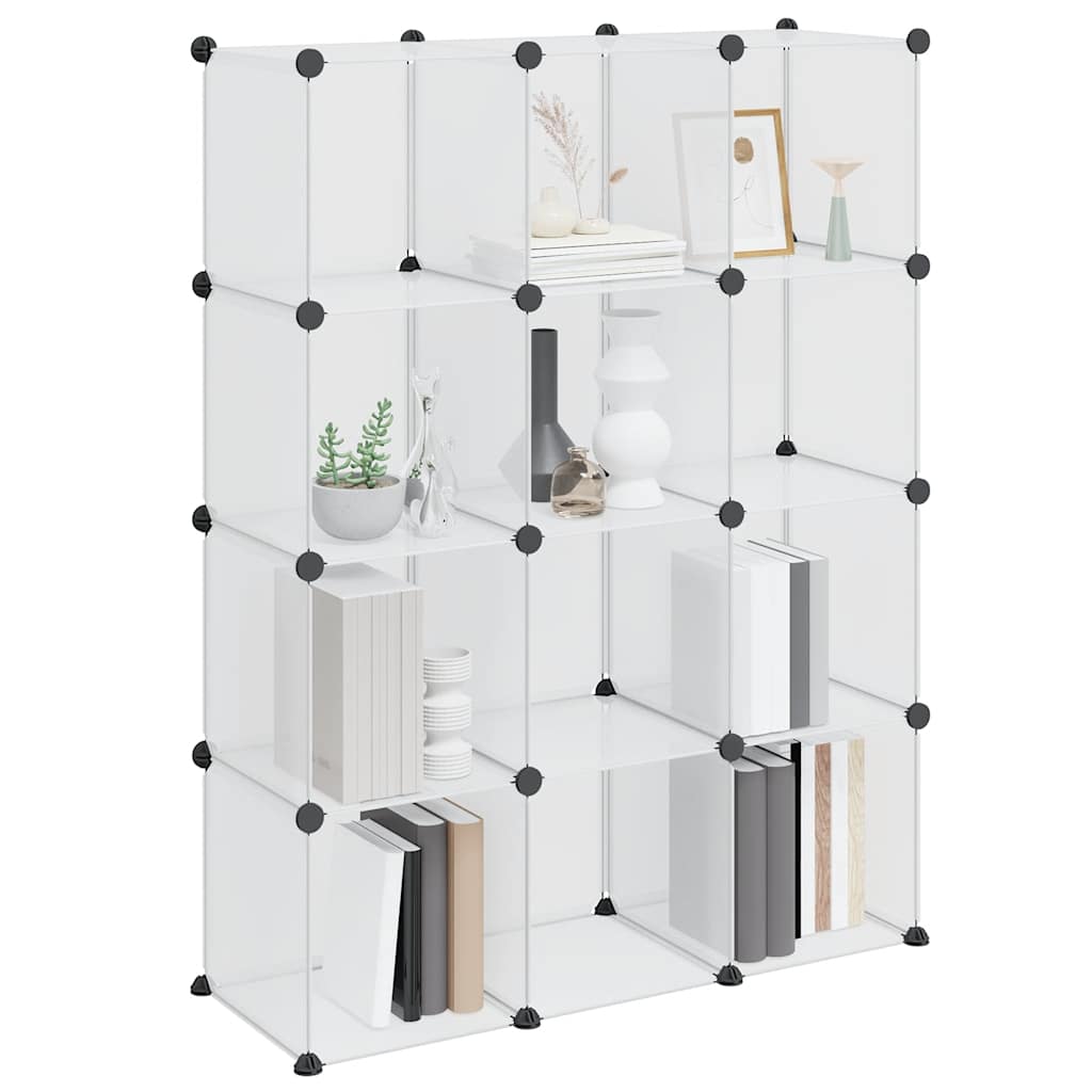 Storage Cube Organiser with 12 Cubes Transparent PP