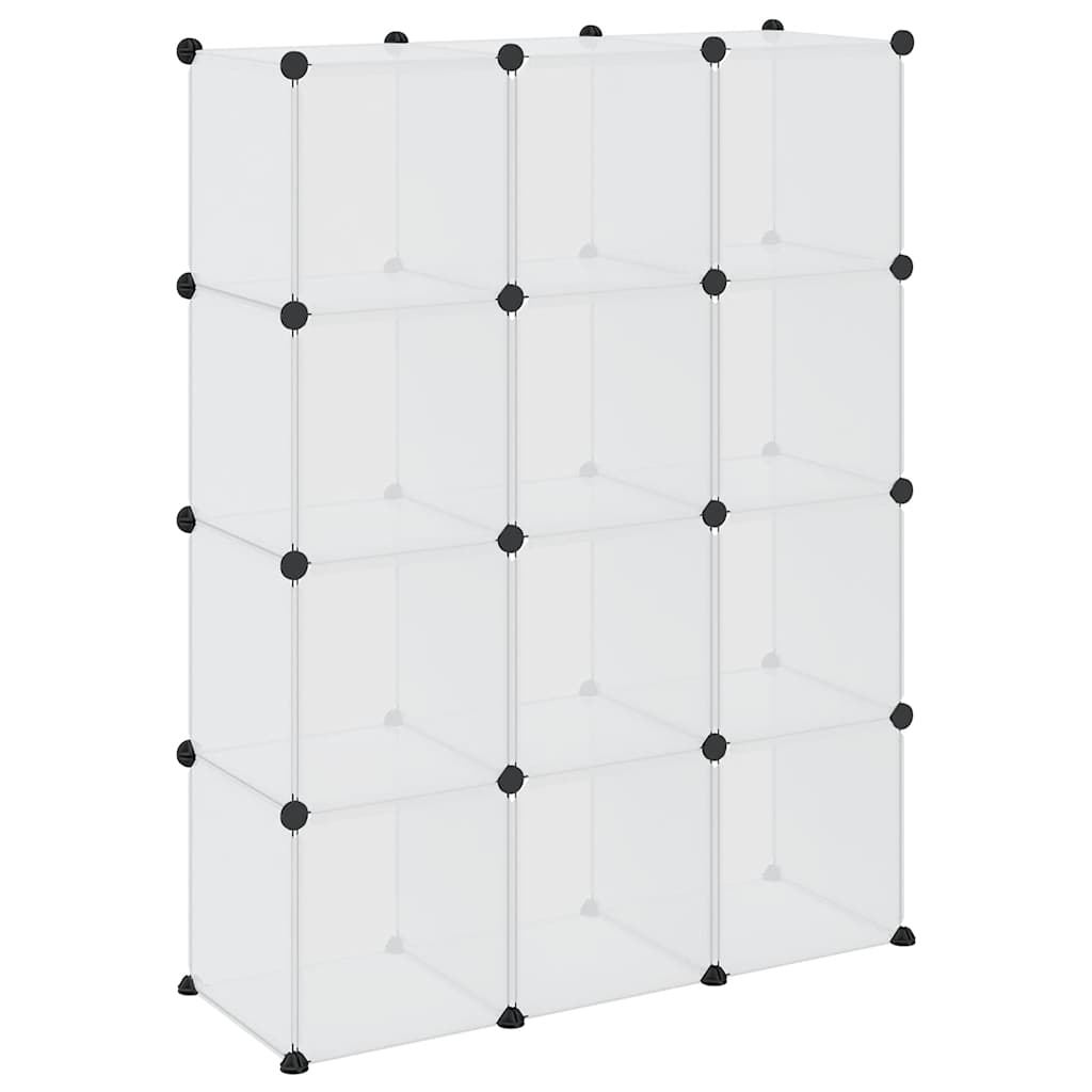 Storage Cube Organiser with 12 Cubes Transparent PP