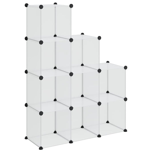 Storage Cube Organiser | Transparent | PP (Polypropylene), Steel | 9-Cube