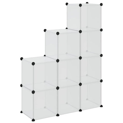 Storage Cube Organiser with 9 Cubes Transparent PP