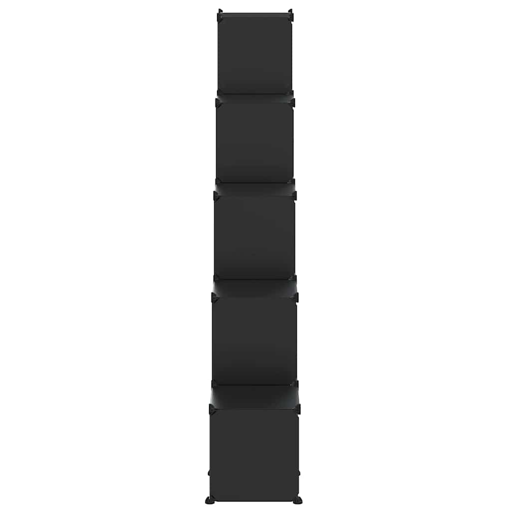 Storage Cube Organiser with 15 Cubes and Doors Black PP