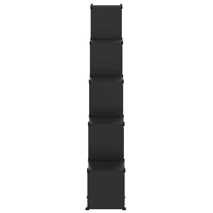 Storage Cube Organiser with 15 Cubes and Doors Black PP
