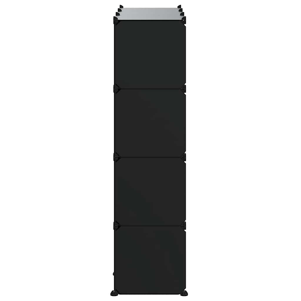Storage Cube Organiser with 12 Cubes and Doors Black PP