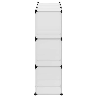 Storage Cube Organiser with 9 Cubes and Doors Transparent PP