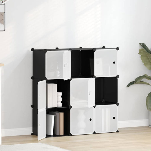 Storage Cube Organiser | Black | PP Plastic, Steel | Medium | Stackable