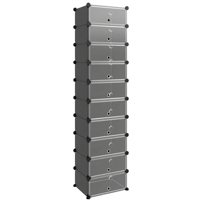 Shoe Rack | Black | Polypropylene, Steel | Tall | Shoe Rack | Rectangular