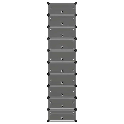 Shoe Rack | Black | Polypropylene, Steel | Tall | Shoe Rack | Rectangular