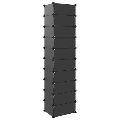 Shoe Rack | Black | Polypropylene, Steel | Tall | Shoe Rack | Rectangular