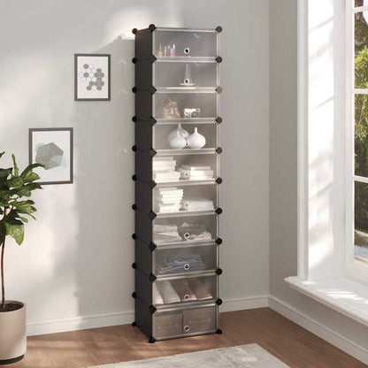 Shoe Rack | Black | Polypropylene, Steel | Tall | Shoe Rack | Rectangular