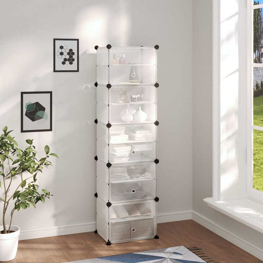 Shoe Rack | Transparent | PP Plastic, Steel | 153.5 cm height | Stackable