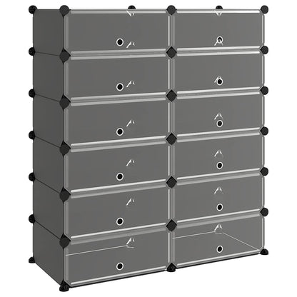 Shoe Rack | Black | Polypropylene, Steel | Large | Modular | Shoe Rack