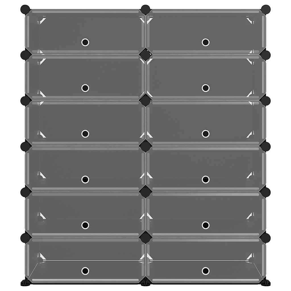Shoe Rack | Black | Polypropylene, Steel | Large | Modular | Shoe Rack