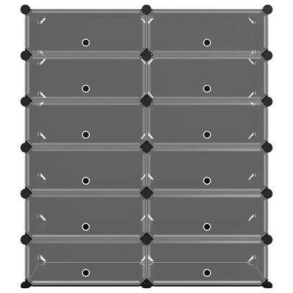 Shoe Rack | Black | Polypropylene, Steel | Large | Modular | Shoe Rack