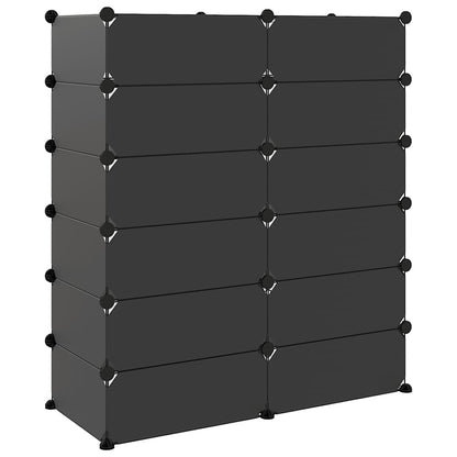 Shoe Rack | Black | Polypropylene, Steel | Large | Modular | Shoe Rack