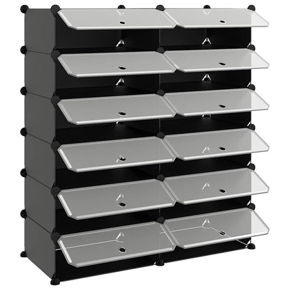 Shoe Rack | Black | Polypropylene, Steel | Large | Modular | Shoe Rack