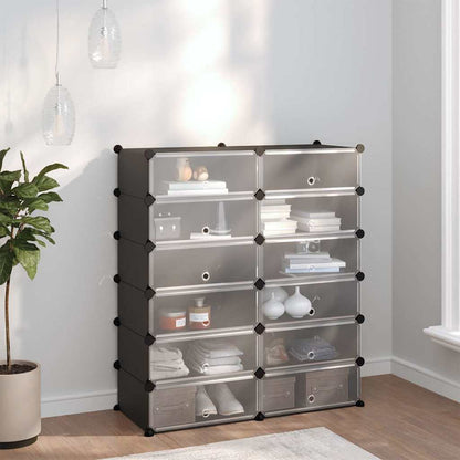 Shoe Rack | Black | Polypropylene, Steel | Large | Modular | Shoe Rack