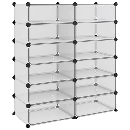 Shoe Rack | Transparent | PP (Polypropylene), Steel | Large | Modular