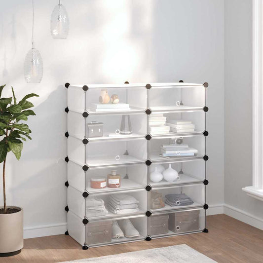 Shoe Rack | Transparent | PP (Polypropylene), Steel | Large | Modular