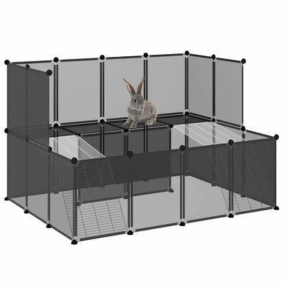 Small Animal Cage Black 143x107x93 cm PP and Steel