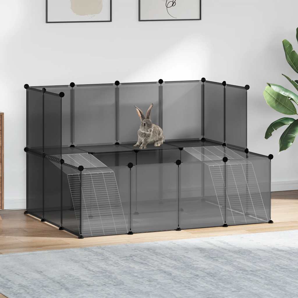 Small Animal Cage Black 143x107x93 cm PP and Steel
