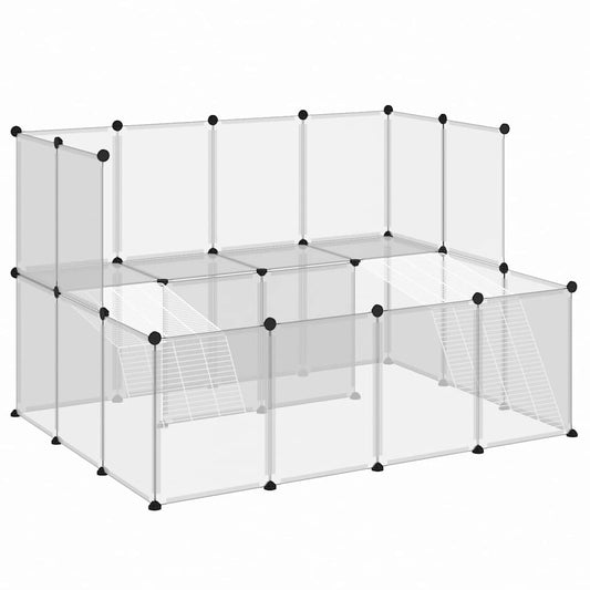 Animal Cage | Transparent, White | PP plastic, Steel | Large