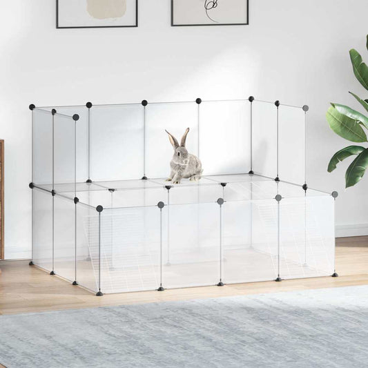 Animal Cage | Transparent, White | PP plastic, Steel | Large