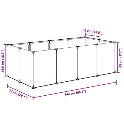 Small Animal Cage Black 144x74x46.5 cm PP and Steel