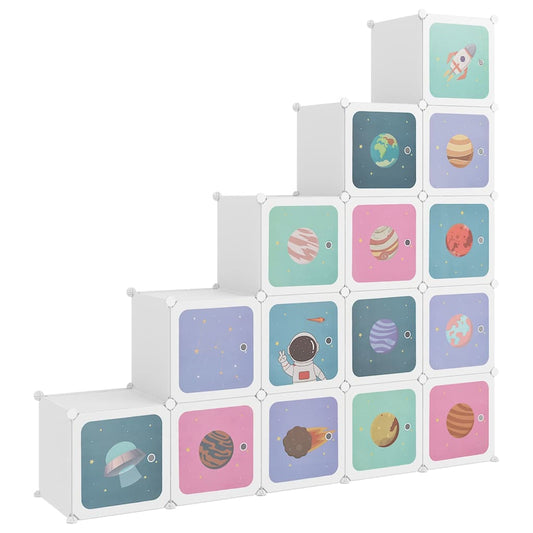 Storage Cabinet | White | PP plastic, Steel | 15 cubes | Modular